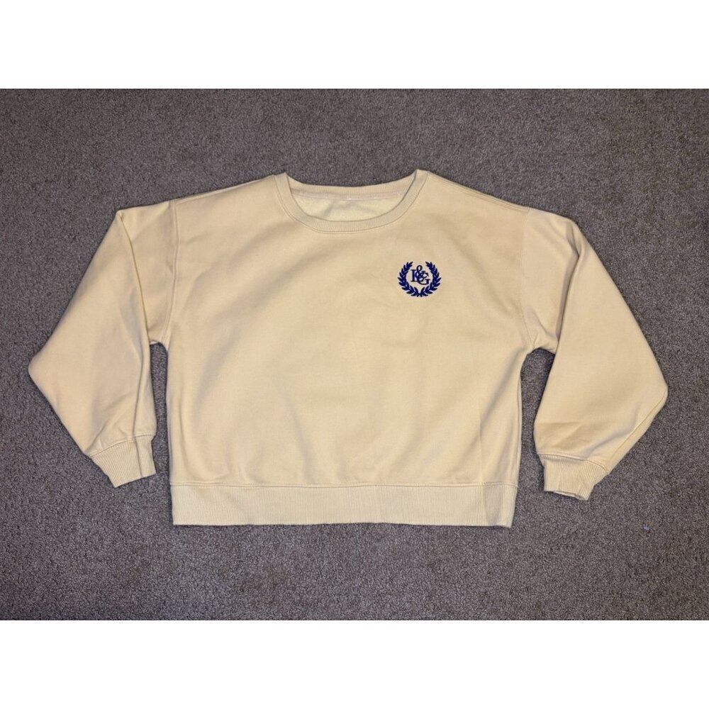 LOU & GREY Super Soft Butter Yellow Sweatshirt Logo Crest Basic Outdoor SMALL - Picture 1 of 8